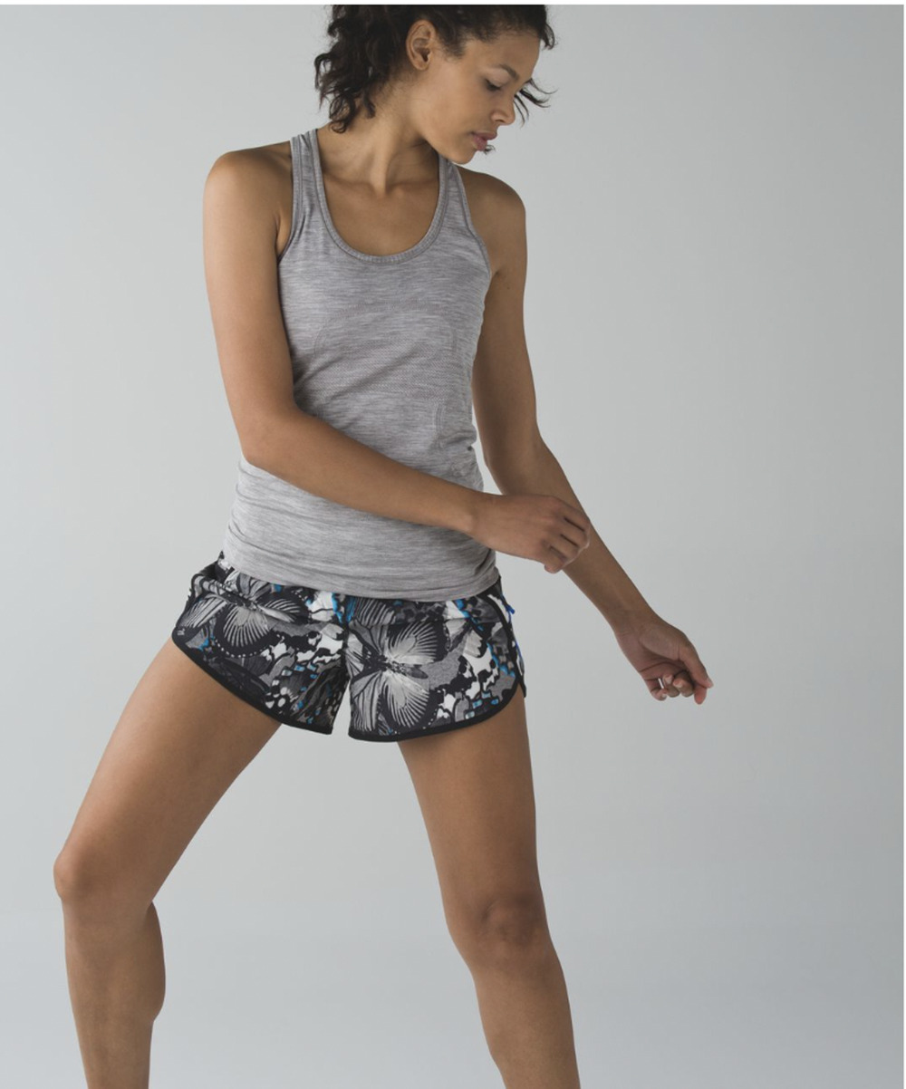 Lululemon Tracker Shorts 8 Exploded So Fly Butterfly Angel Wing Black Running
